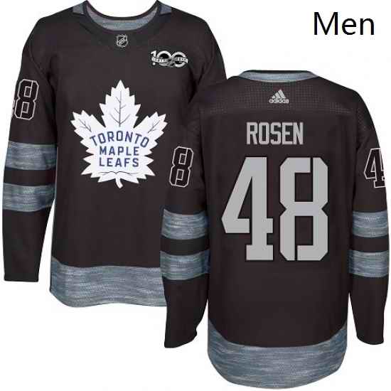Mens Adidas Toronto Maple Leafs 48 Calle Rosen Authentic Black 1917 2017 100th Anniversary NHL Jersey